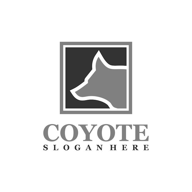 Wolf Head logo design Vector Coyote logo design template Illustration