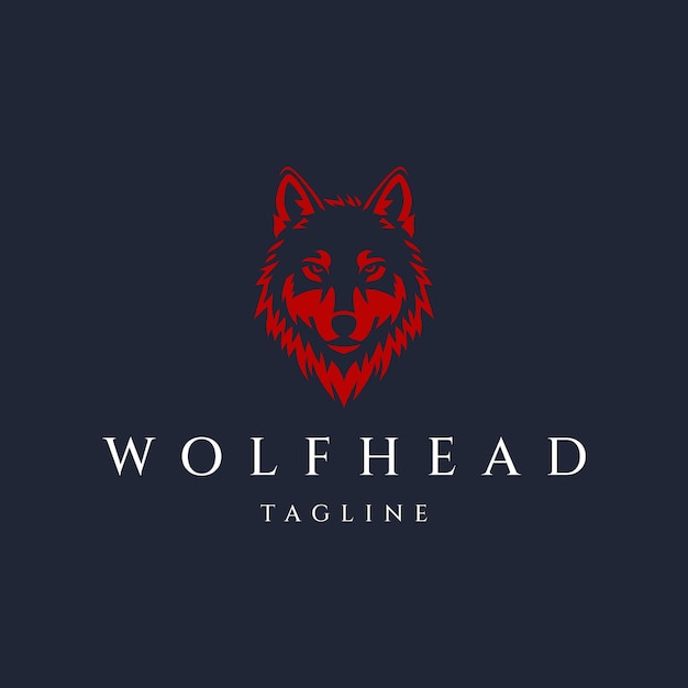 狼の頭のロゴデザインのベクトルテンプレート