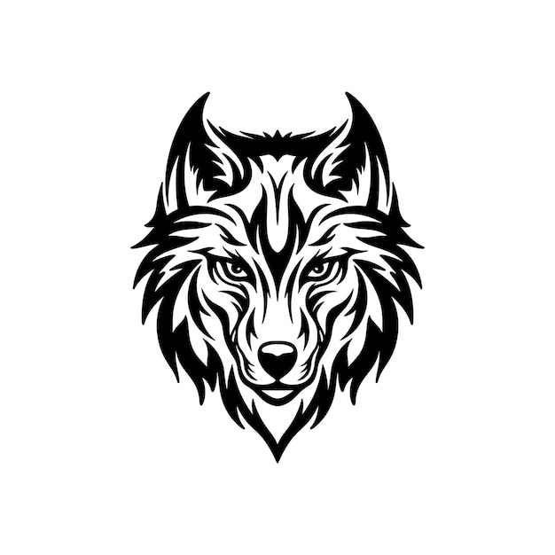 wolf head logo design vector