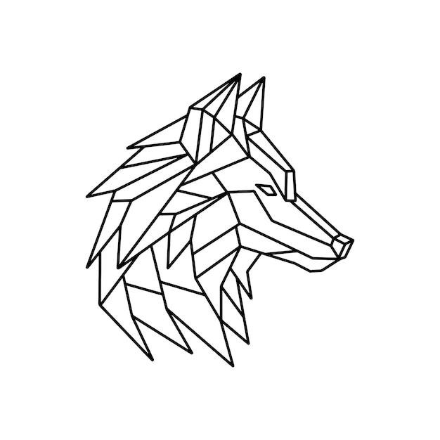 wolf head logo design vector