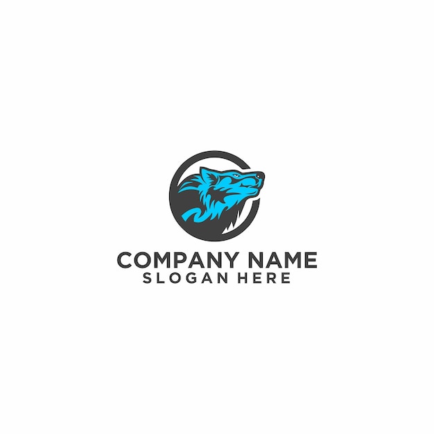 wolf head logo fox design premium