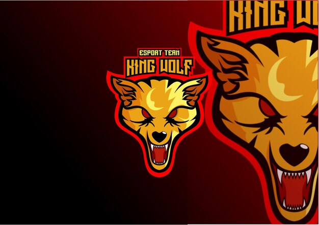 Игровой киберспортивный дизайн логотипа головы волка