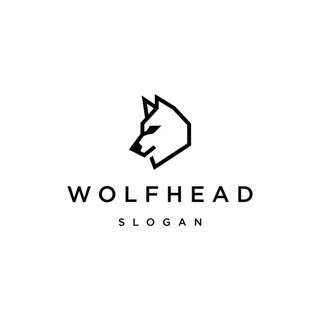 Vector wolf head logo icon design template