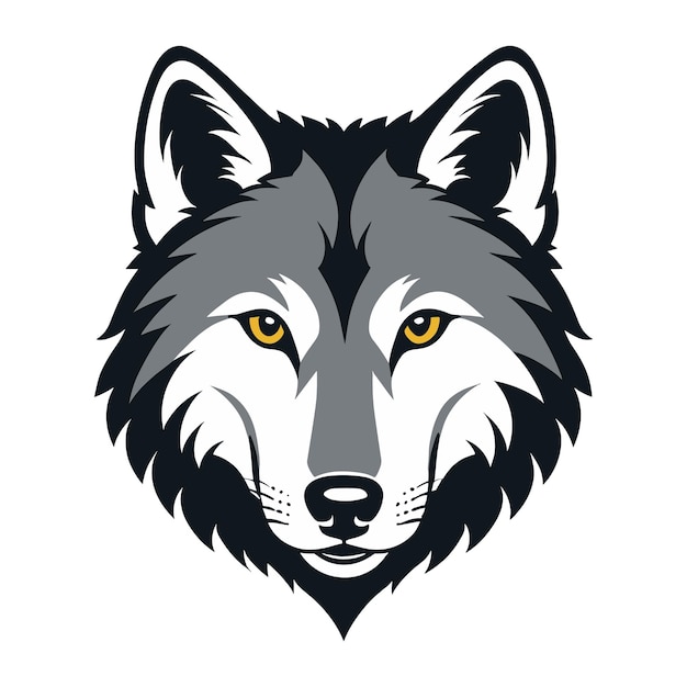 ベクトル 狼頭のロゴのイラスト
