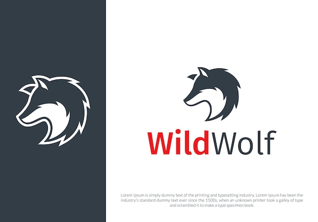 Wolf head logo template