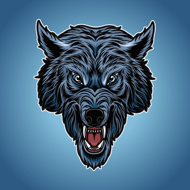Wolf head mascot illustration