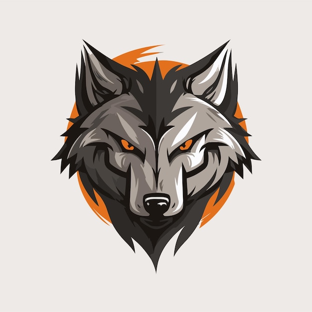 Wolf head mascot logo design vector with isolated background for corporate identity