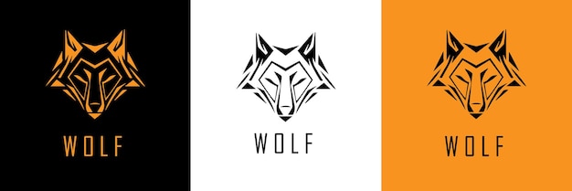 Wolf head portrait symbol logo. wolf head tattoo design. wolf vector illustration.