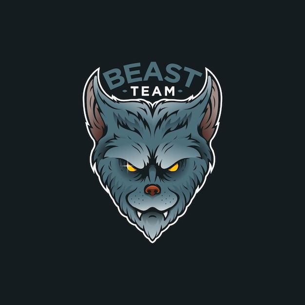 Голова волка для логотипа команды