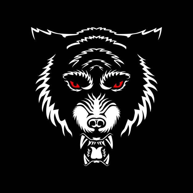 wolf head vector illustration animal wildlife