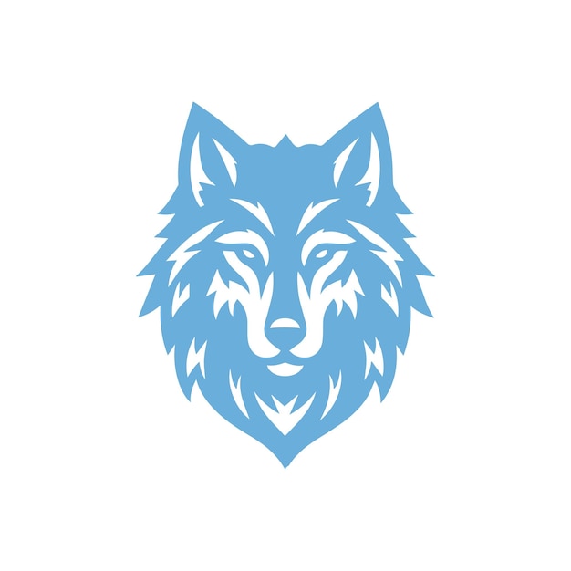 a wolf head with a blue face on it