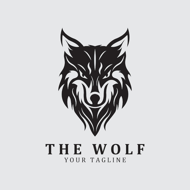 狼または頭の狼 ロゴベクトルアイコン イラストレーションデザインロゴ バッジエンブレムとブランドコミュニティ