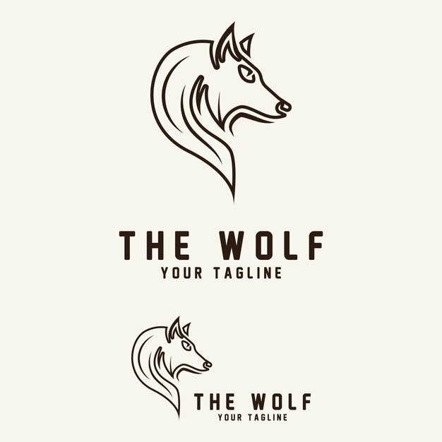 Wolf or head wolf Logo vector icon illuatration design logo for badge emblem and brand community