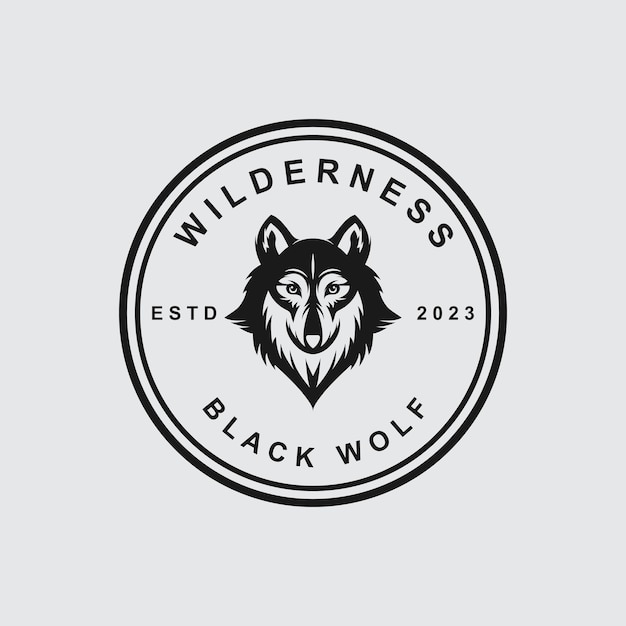 Vector wolf or head wolf logo vector icon illuatration design logo for badge emblem and brand community