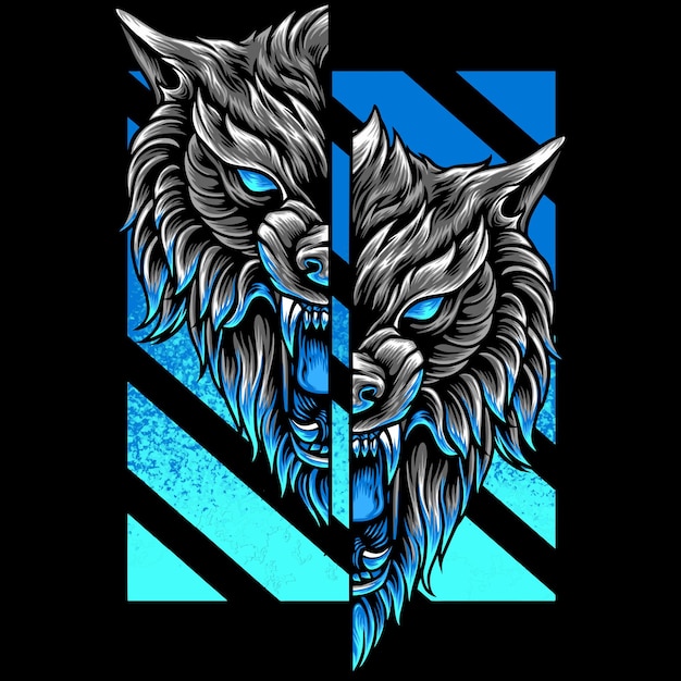 Vector wolf head