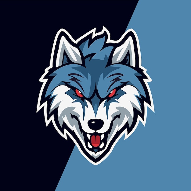 Vector wolf hoofd esport-logo