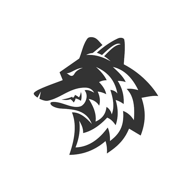 Wolf hoofd illustratie pictogram merk geïsoleerd