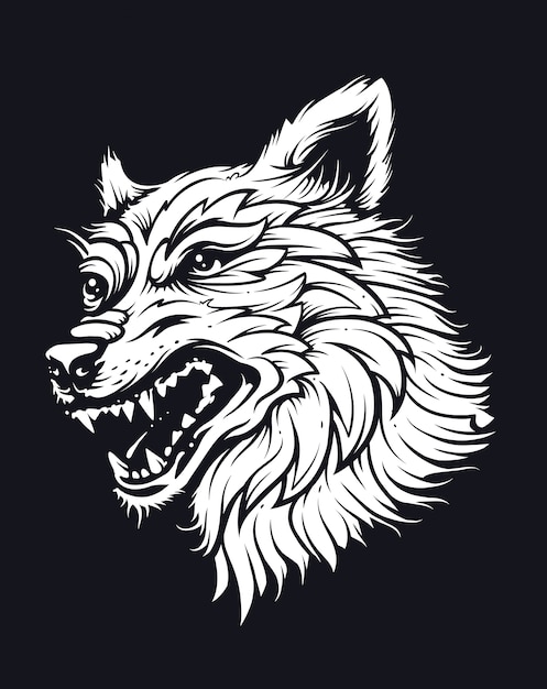 Wolf hoofd in hoed. old school tattoo stijl illustratie. vector kunst.