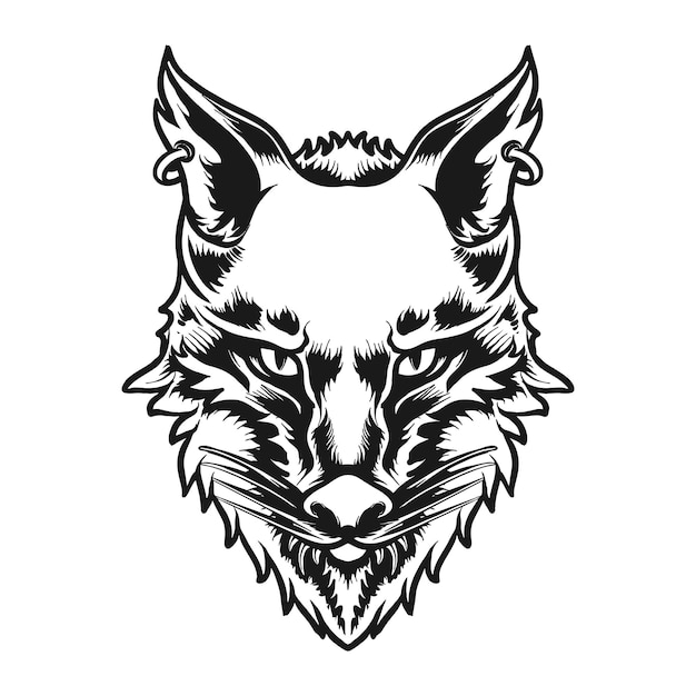 Wolf hoofd karakter vectorillustratie