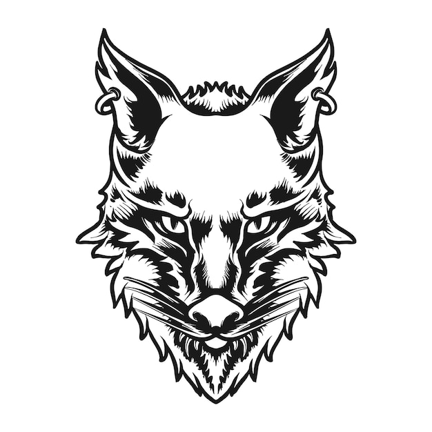 Wolf hoofd karakter vectorillustratie