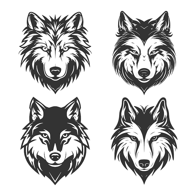 wolf hoofd logo vector illustratie