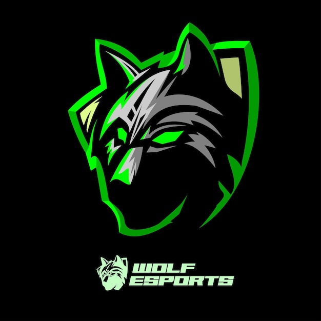 Wolf hoofd mascotte logo concept