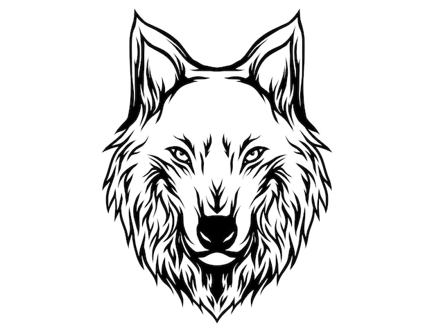 wolf hoofd mascotte logo