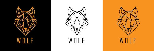 Wolf hoofd portret symbool Logo. Wolf hoofd tattoo ontwerp. Wolf vectorillustratie.