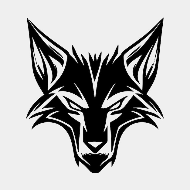 Wolf hoofd silhouet uitgesneden vector karakter mascotte