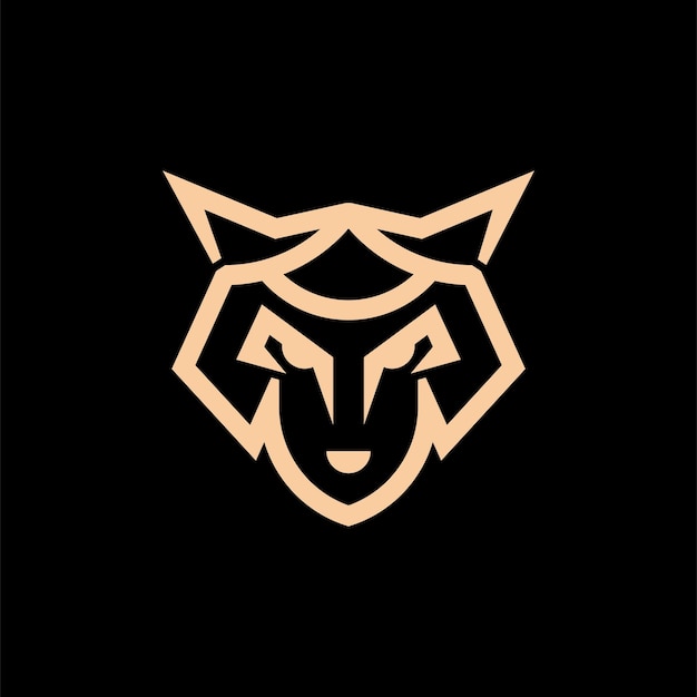 Wolf hoofd strepen logo