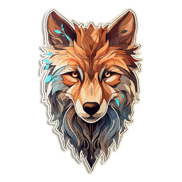 Vector wolf hoofd tatoeage