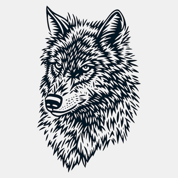 Wolf hoofd Vector illustratie Cool wolf logo