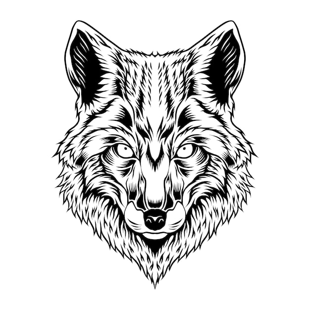 Vector wolf hoofd vector logo