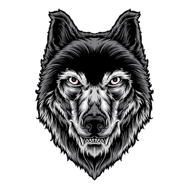 Wolf hoofd vector logo