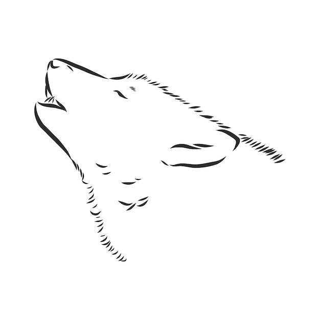 Wolf hoofd vector wolf huilt wolf hoofd vector schets illustratie