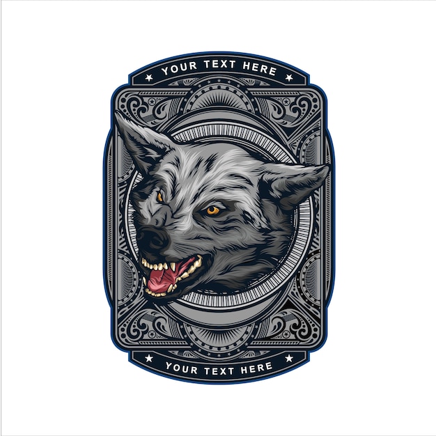 Wolf hoofd vintage logo