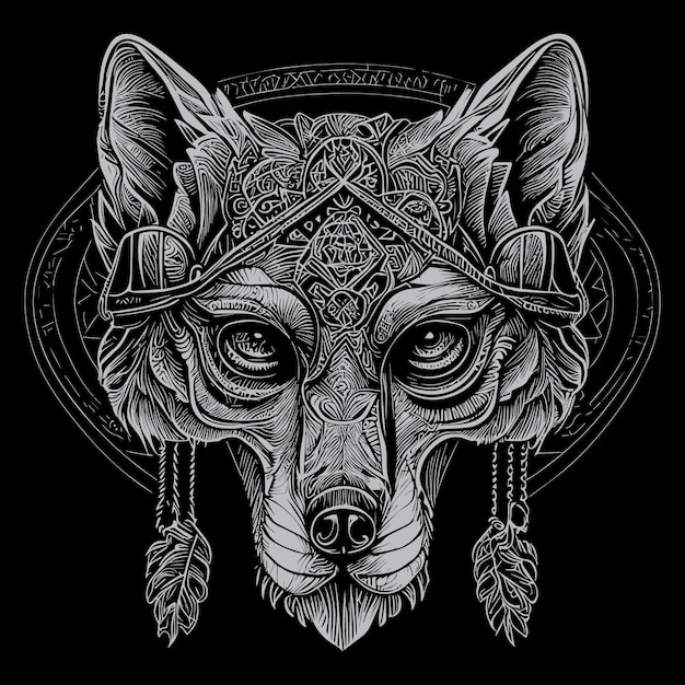 wolf illustration captures the essence of the majestic and fierce creature