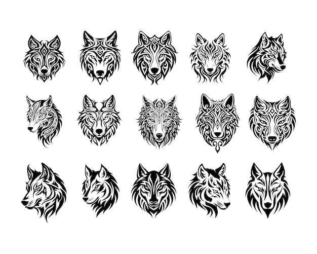 Wolf illustration design collection