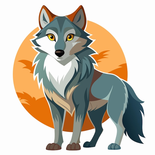 Wolf illustration vecotr