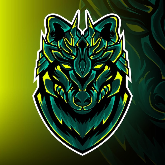 Vector wolf jager gaming mascotte logo vector