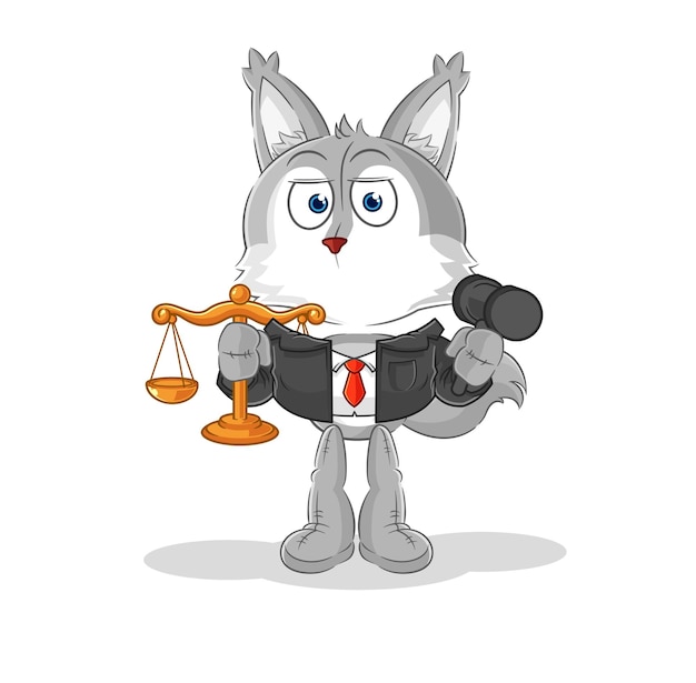 Wolf lawyer cartoon cartoon mascot vector