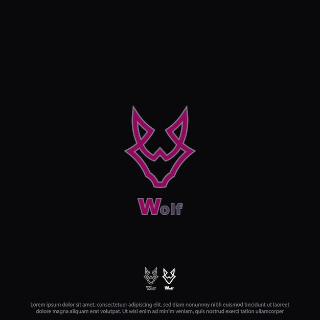 Wolf letter met logo-ontwerp