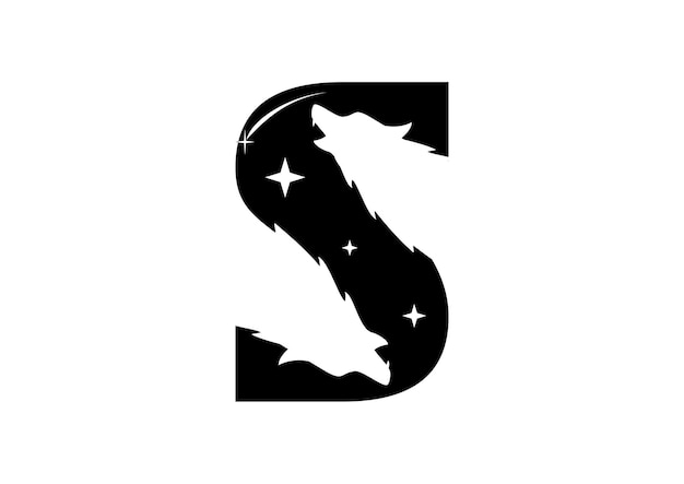 Vector wolf letter s logo