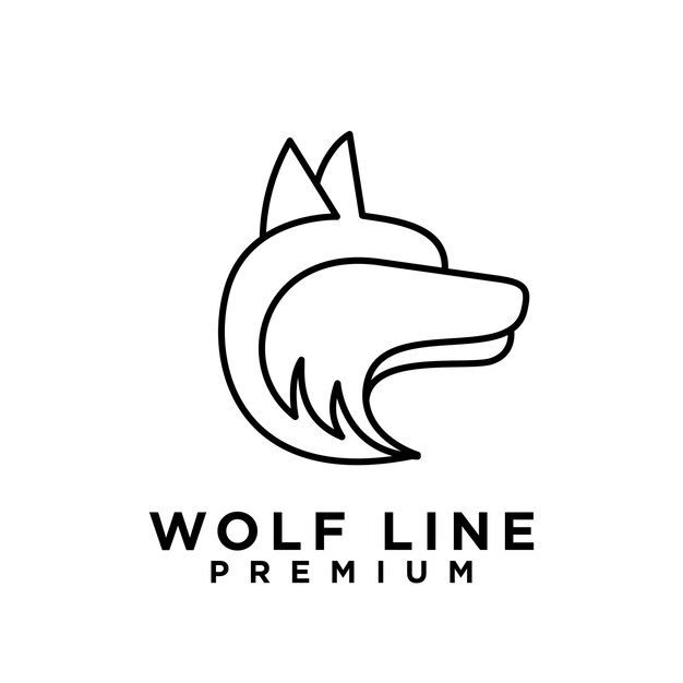 울프 라인 로고 아이콘 디자인 일러스트