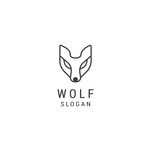 Vettore premium di lusso del modello di progettazione dell'icona del logo della linea del lupo