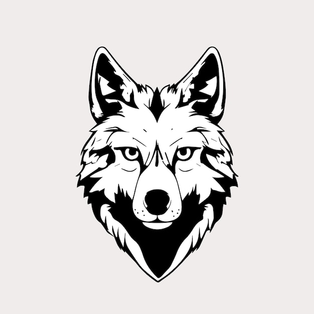 ビジネス用またはオンライン ゲームのキャラクター用のオオカミのロゴ