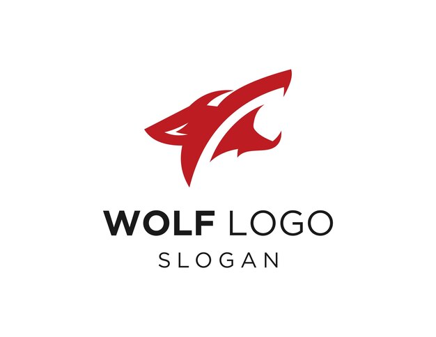 Wolf logo design created using the Corel Draw 2018 application with a white background