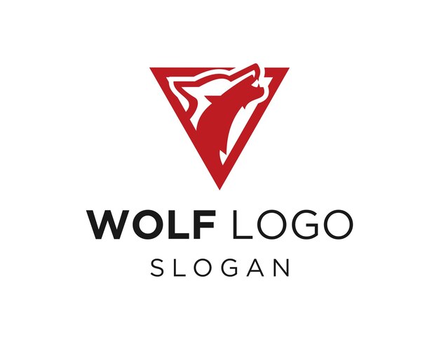 Wolf logo design created using the Corel Draw 2018 application with a white background