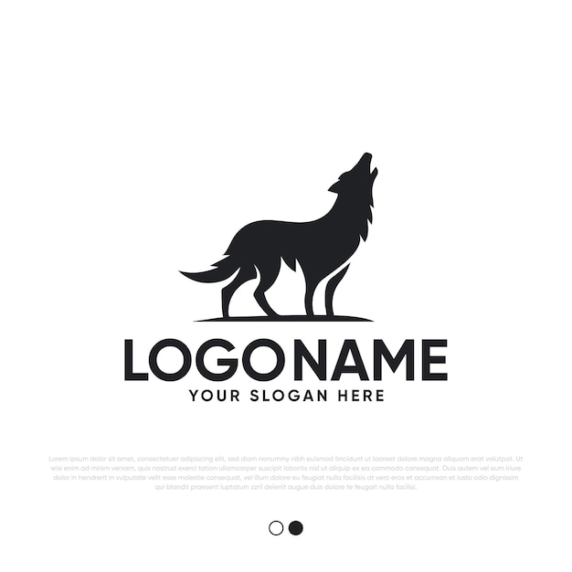 Wolf logo design premium vector