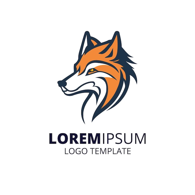 Wolf Logo Design Template Minimal Wolf Logo Wolf mascot Wolf Head Logo